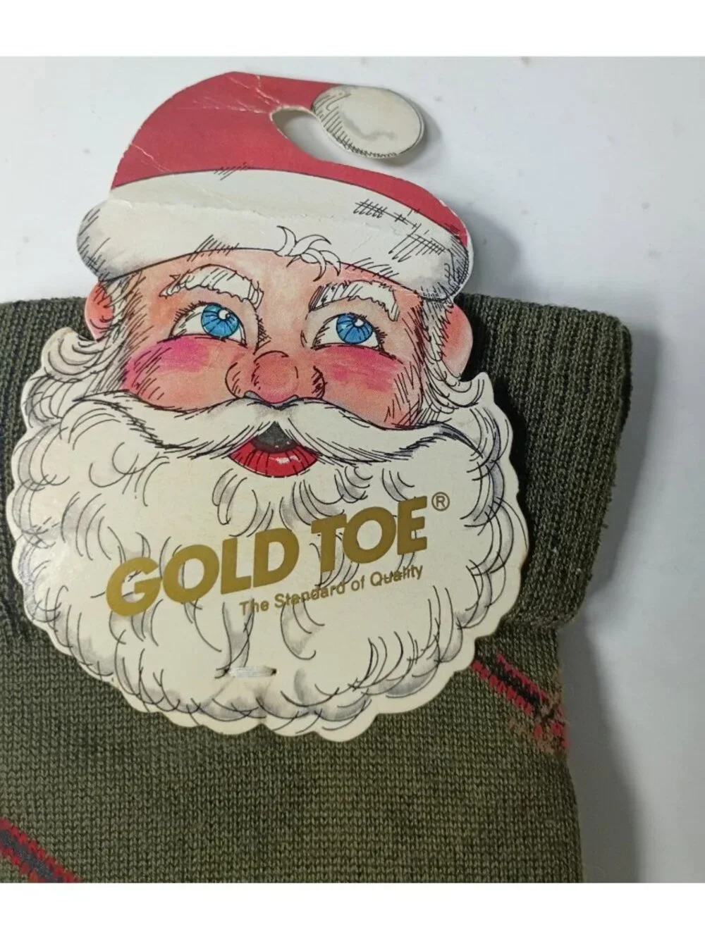 Vtg Gold Toe Novelty Christmas Socks Mercerized Cotton 10-13 French Horn USA